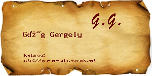 Góg Gergely névjegykártya